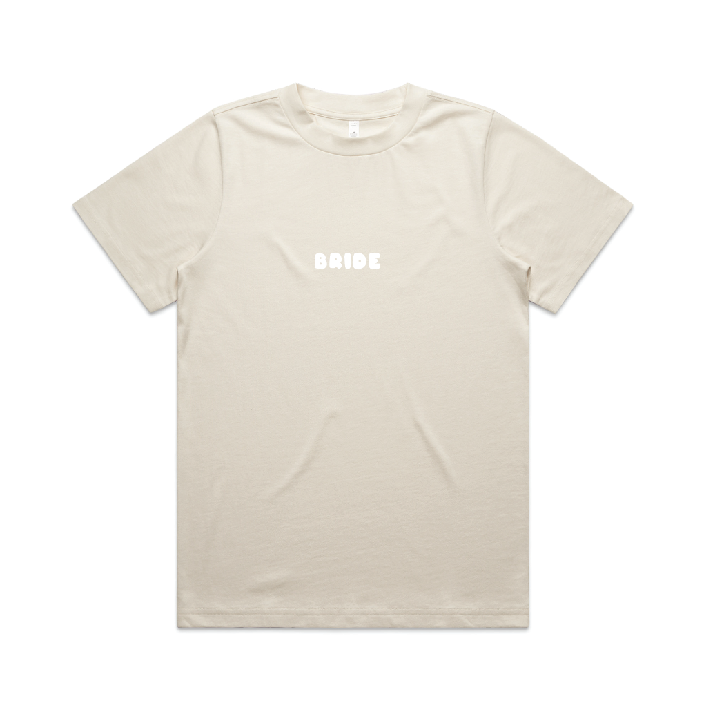 Here Comes The Bride Tee | White on Ecru