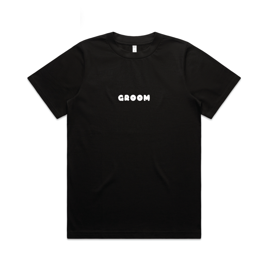 Here Comes The Groom Tee | White on Black