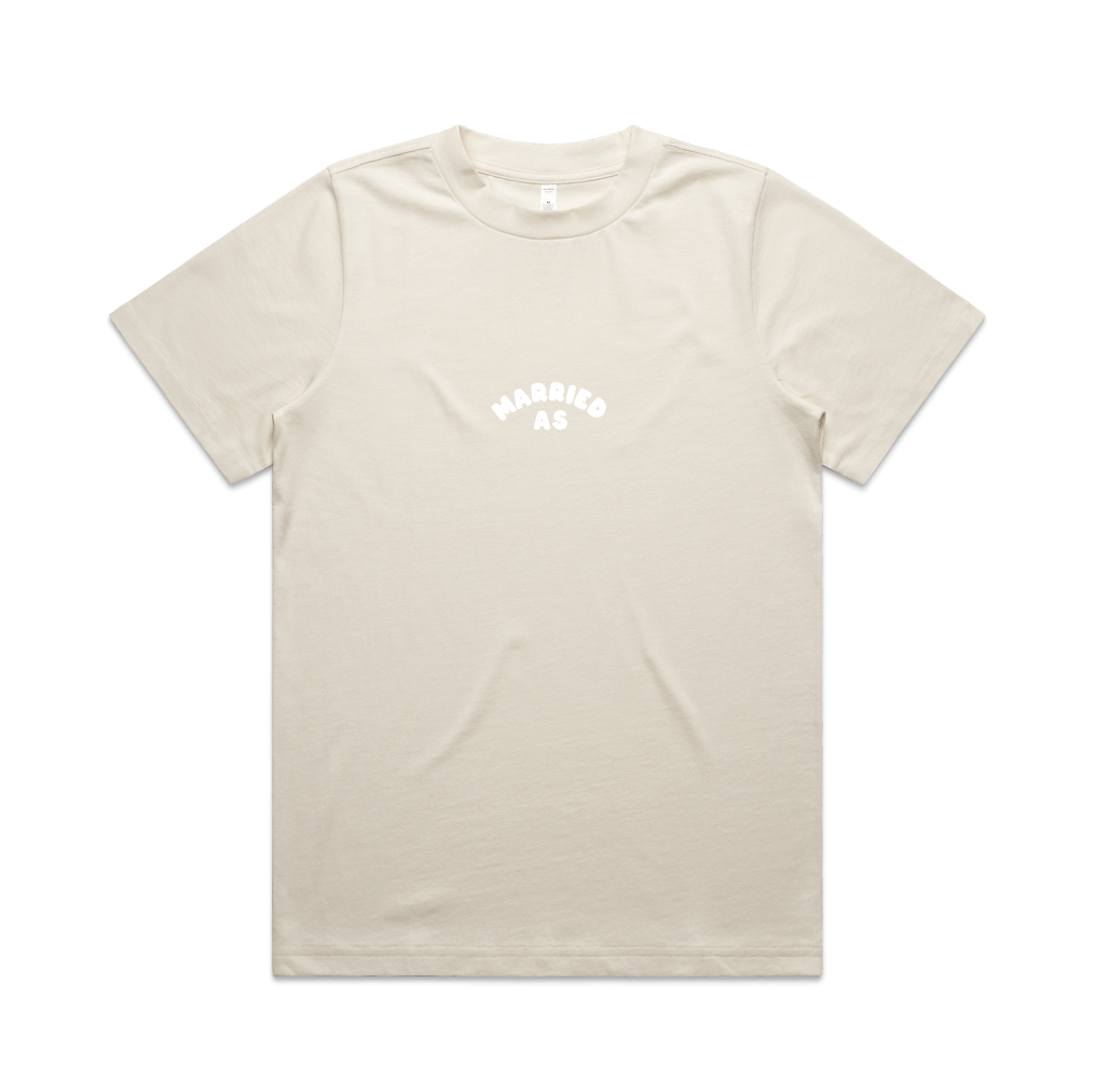 Here Comes The Groom Tee | White on Ecru