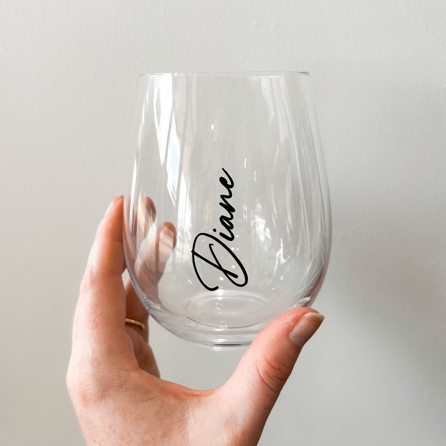 Personalised Stemless Wine Glasses