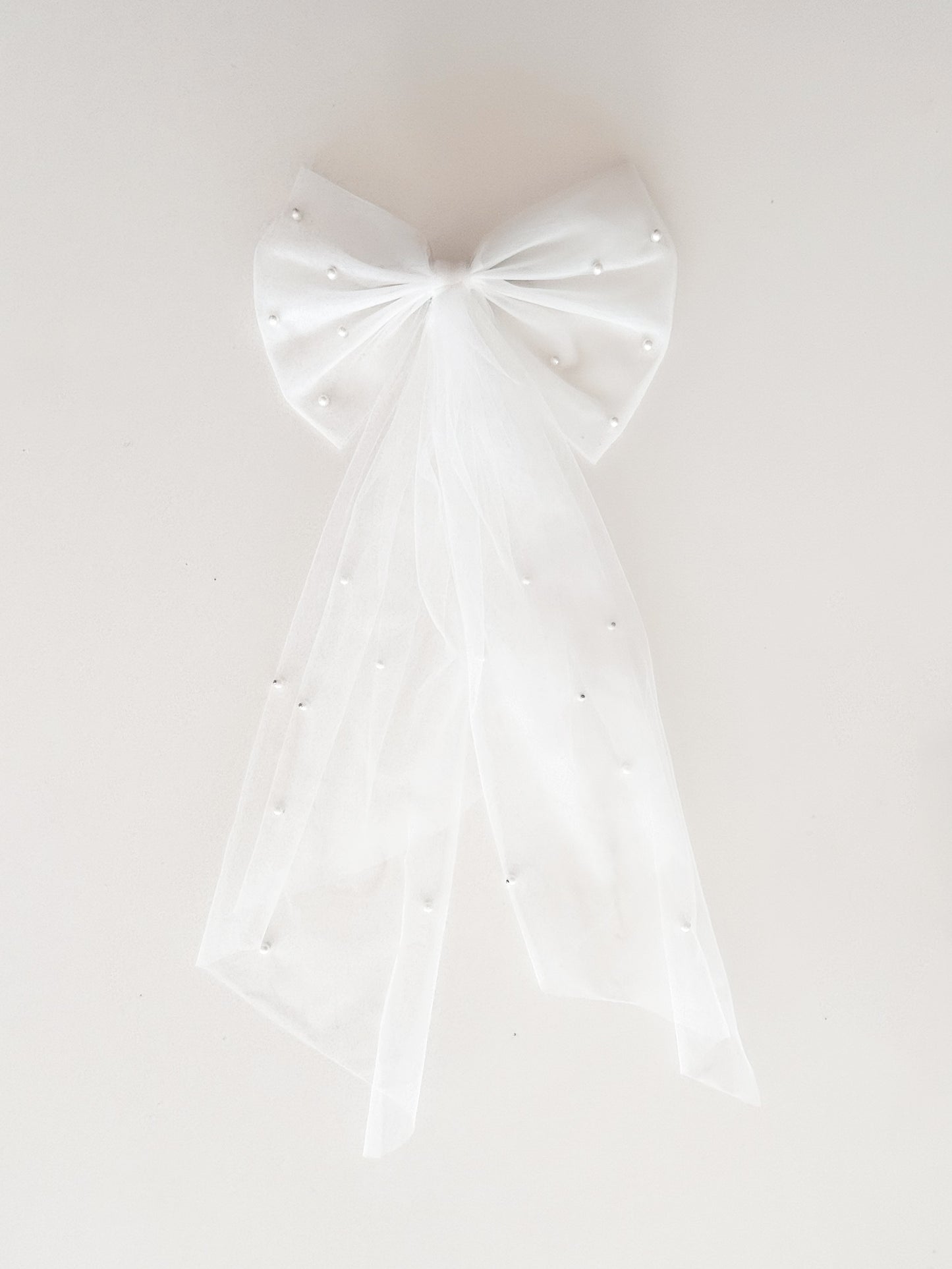 Pearl Tulle Hair Bow
