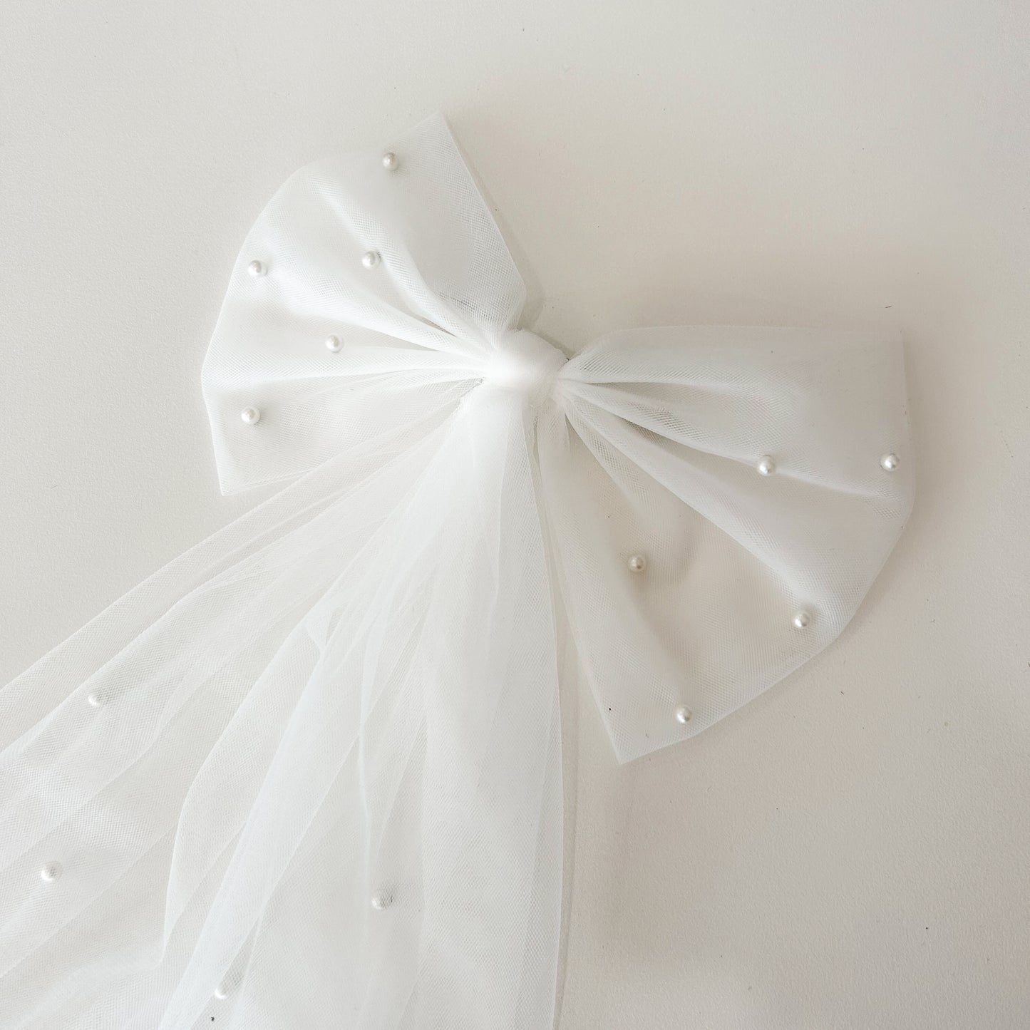 Pearl Tulle Hair Bow