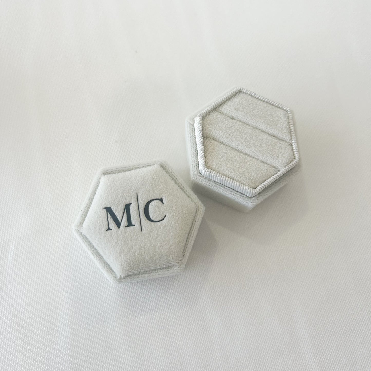 Personalised Velvet Ring Box | Engagement or Wedding | Monogram Initials