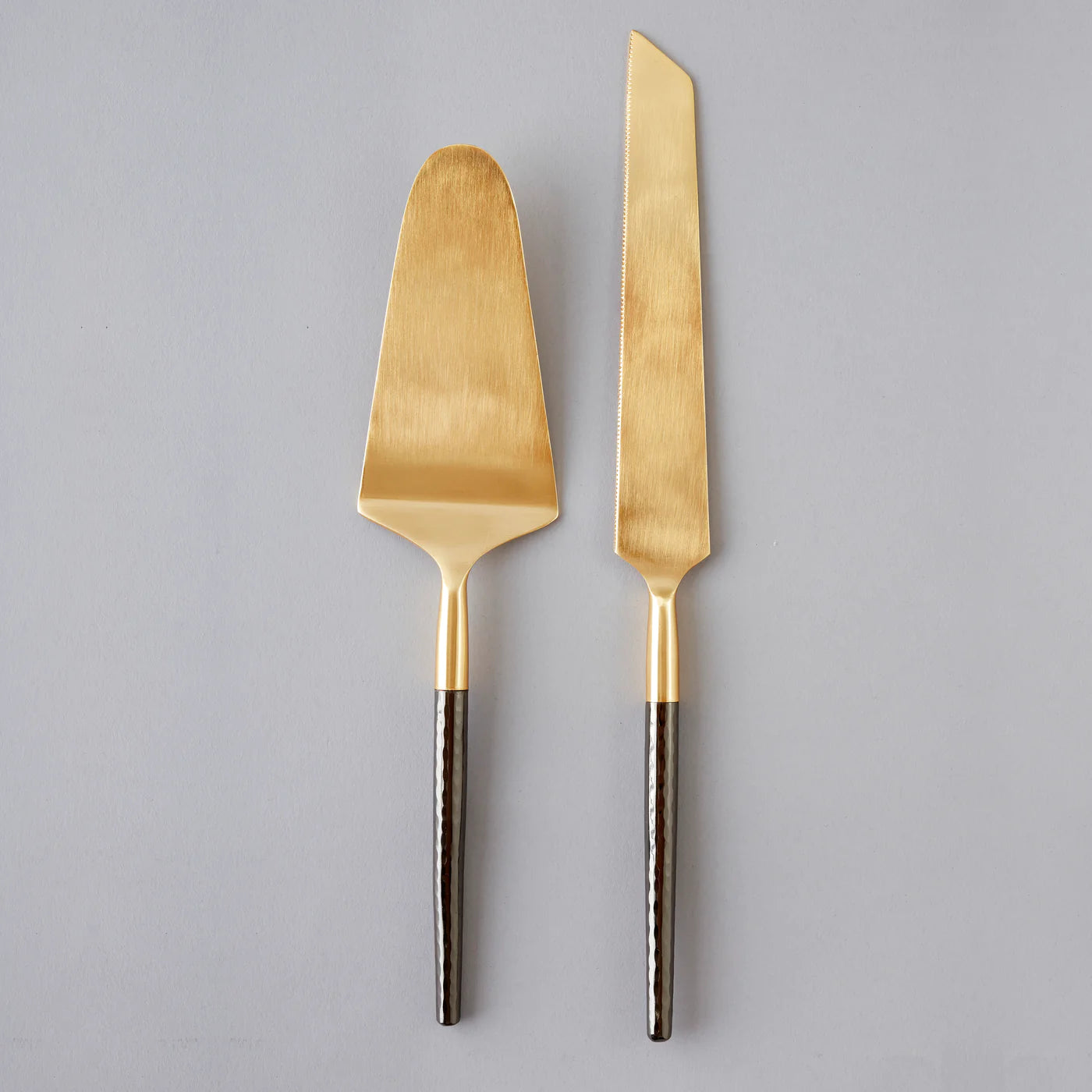 Wedding Cake Knife Set | Gold & White/Black | Nel Lusso