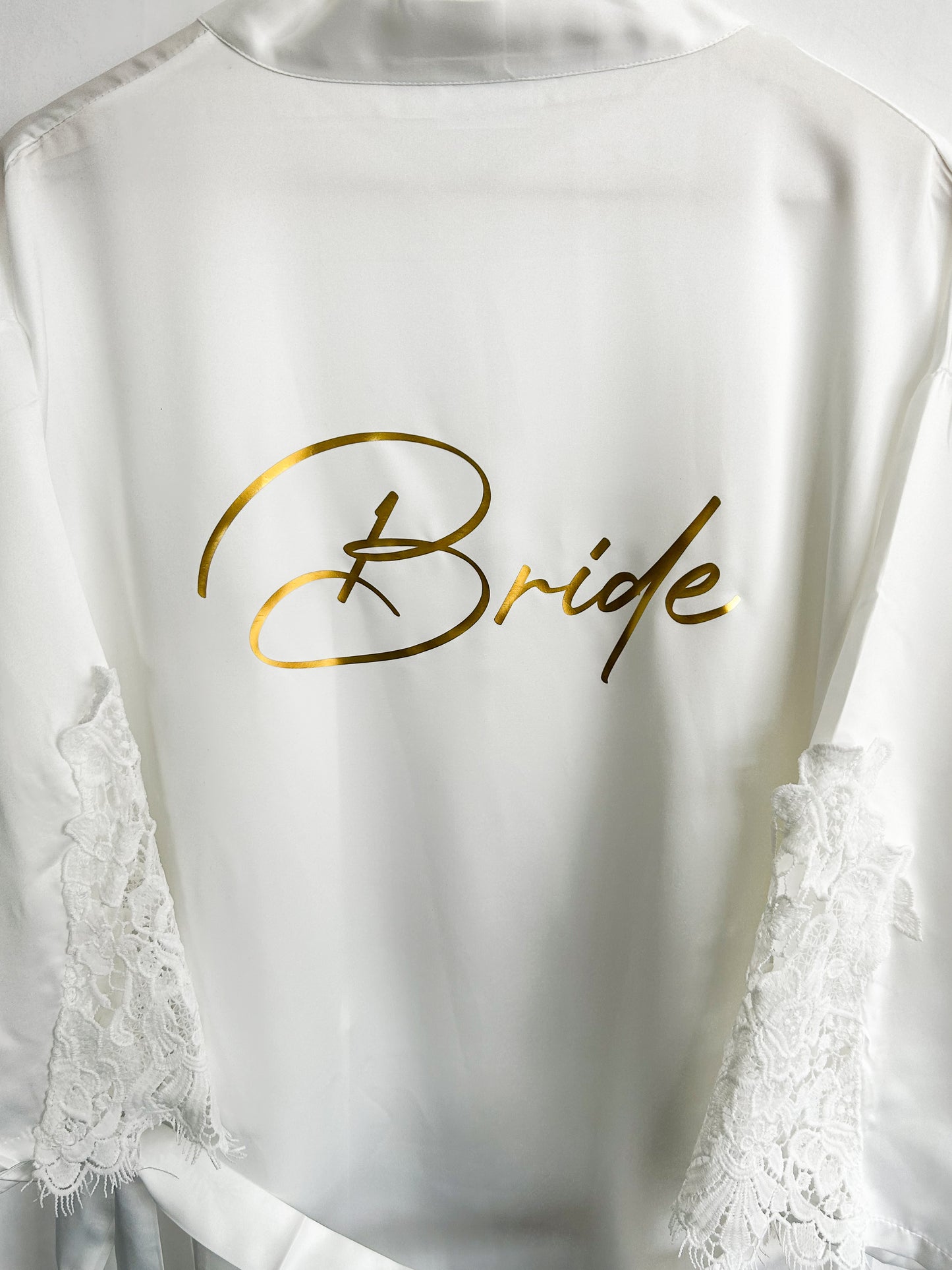 Personalised Bridal Party Robes | Soft Satin Lace Trim